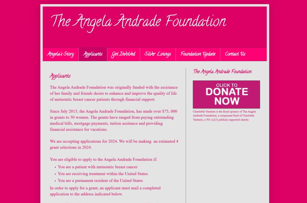 Angela Andrade Foundation Free Help for Breast Cancer Patients