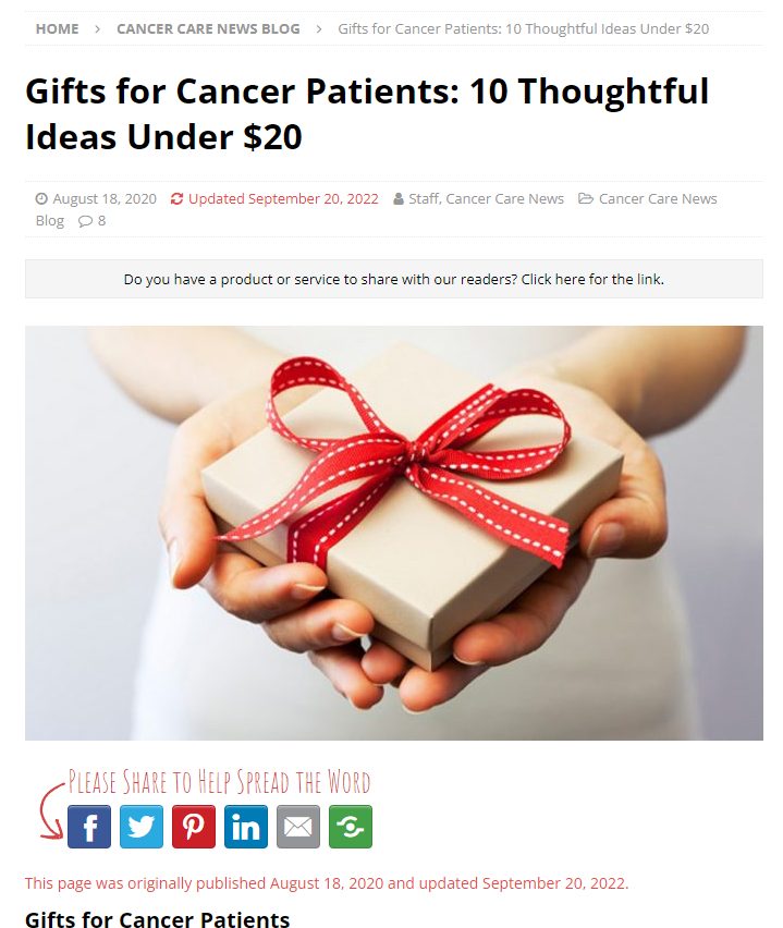 10 Thoughtful Gift Ideas for Cancer Patients