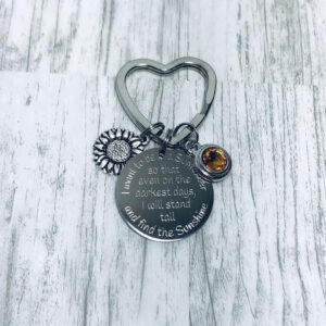 Inspirational Sunflower Keychain with Swarovski Crystal $18.00