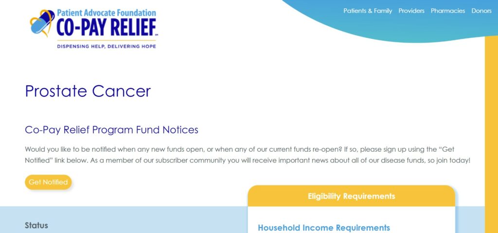 paf prostate cancer copay help