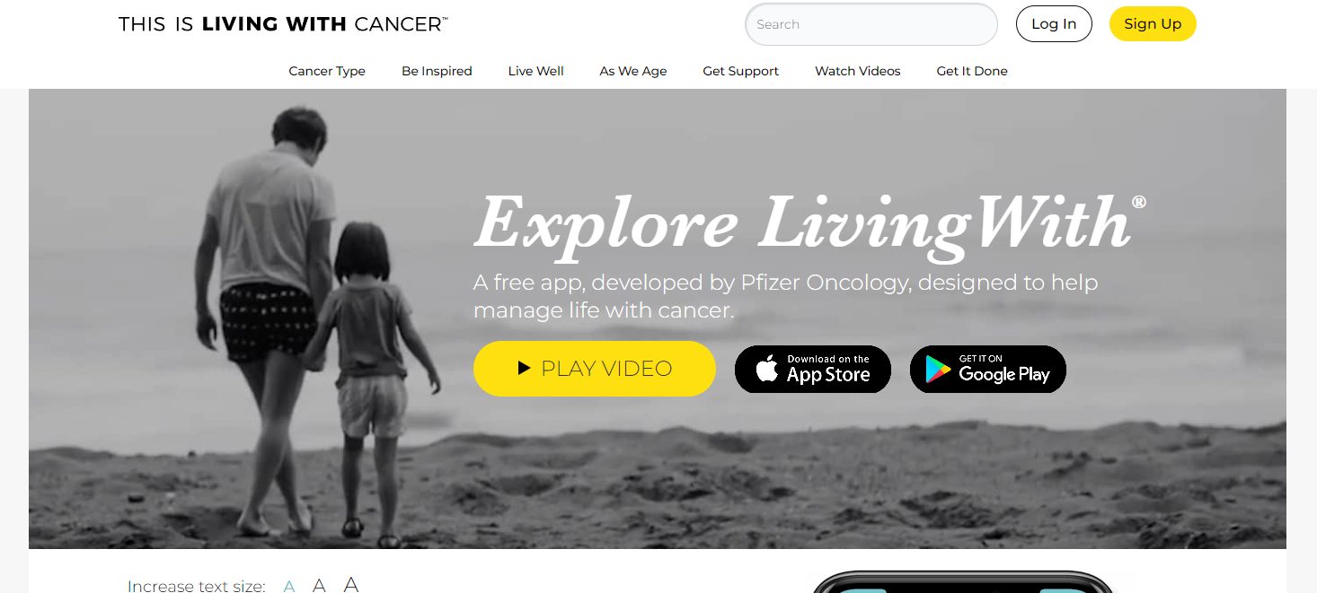 LivingWith App free for cancer patients and caregivers