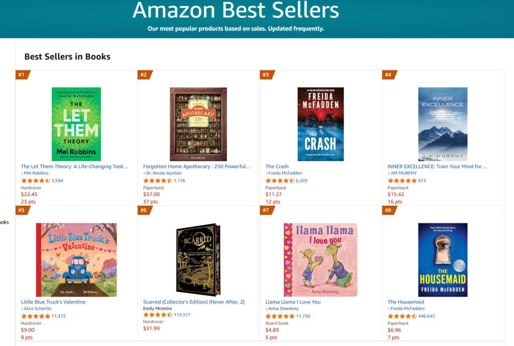 Amazon best selling books
