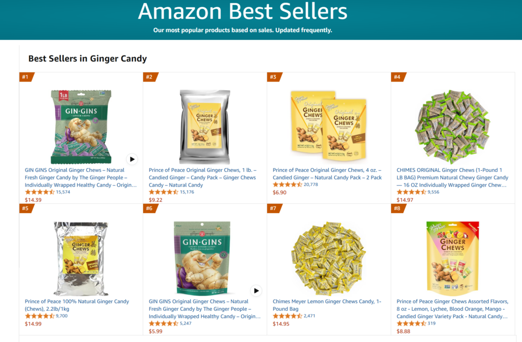 Amazon best selling ginger for nausea